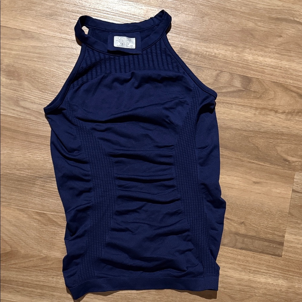 Athleta Dark Blue High-Neck Tank Top